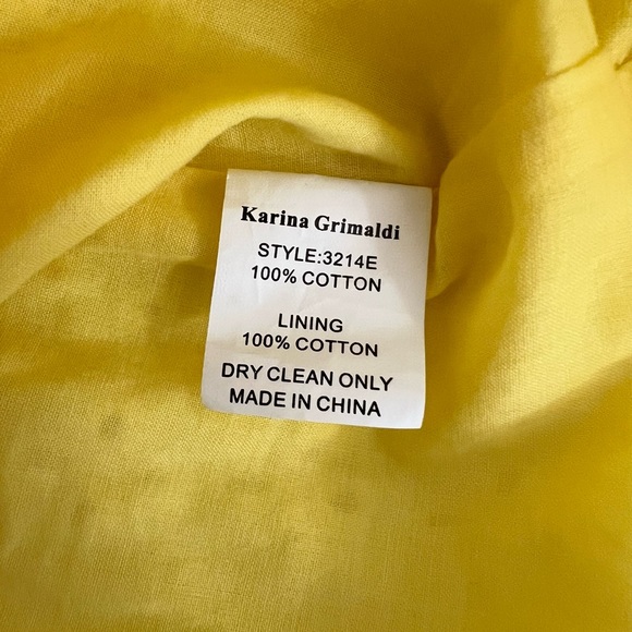Karina Grimaldi Lila Eyelet Mini Dress Yellow Mesh Cut Outs - Picture 9 of 13